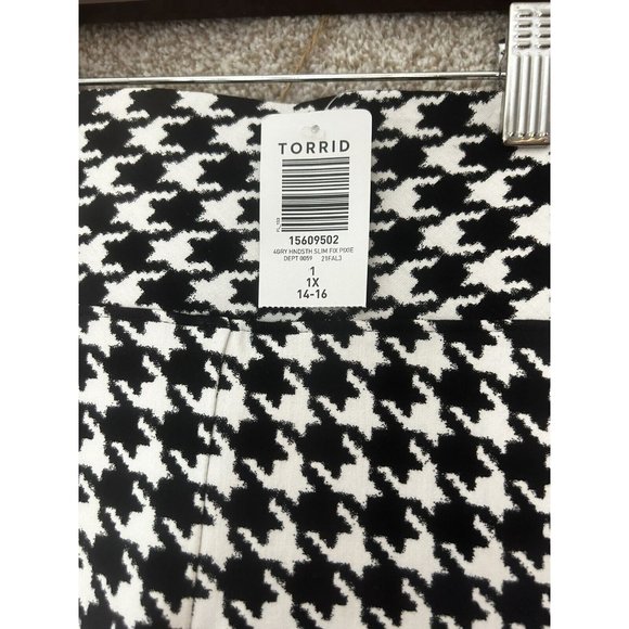 Torrid Slim Fix Houndstooth High Rise Pull On Pixie Work Pant Size 1XL - Picture 3 of 8